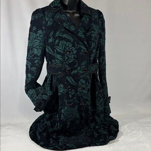Emerald Isle Coat Elevenses for Anthropologie Jacquard Brocade ** RARE